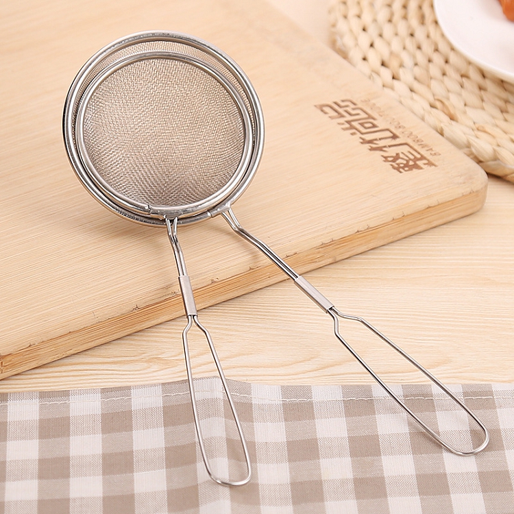 Kitchen stainless steel filter spoon can be hung grease filter spoon household oil residue residue small sieve sieve spoon